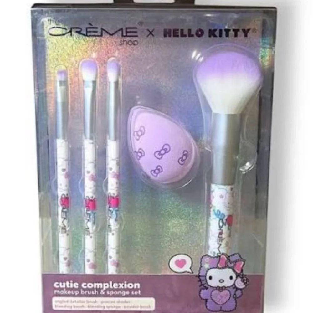 Hello Kitty Makeup Brush & Sponge Set - Purple